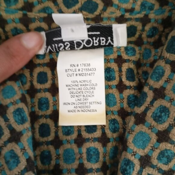 Miss Dorby Womens Geometric Print Button-Up Jacket Size 14 Made In Indonesia - Picture 3 of 11